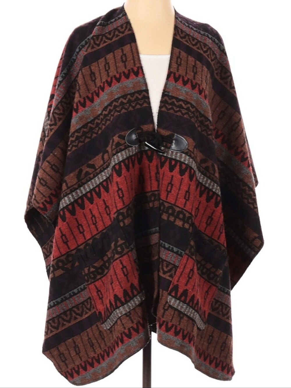 Democracy Southwestern Boho Shawl Poncho Cardigan